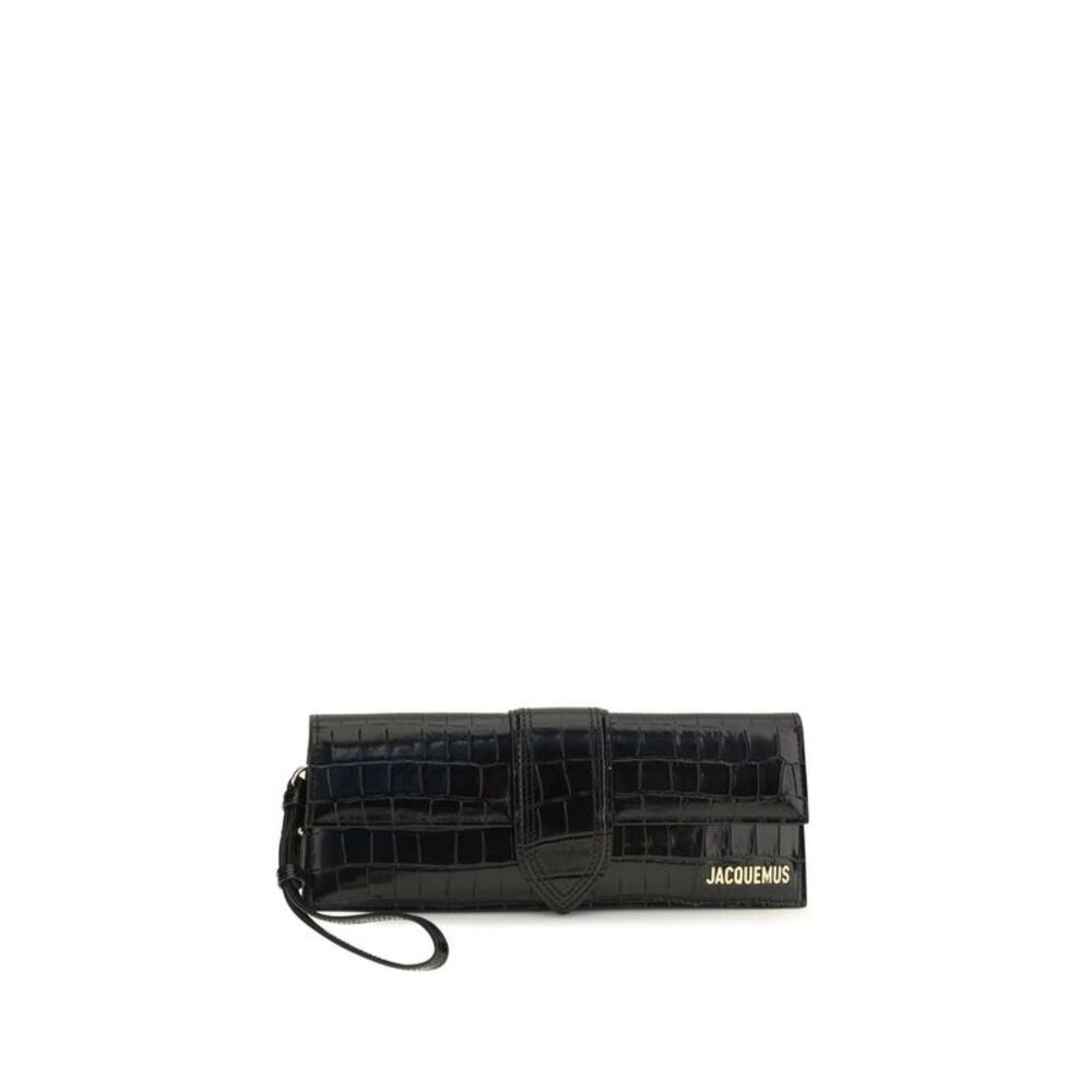 Jacquemus Black Calf Leather Bos Taurus Clutch Women's Bag